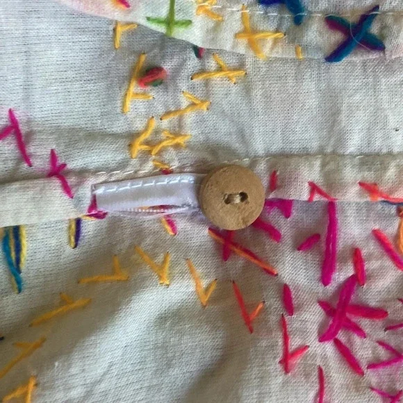 Madewell Warm Voile Phoebe Embroidered Cross-stitch Top Sz 2 100% Cotton Voile - Picture 7 of 7